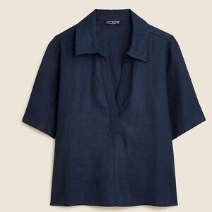 J.Crew Bungalow Popover Top in Blue